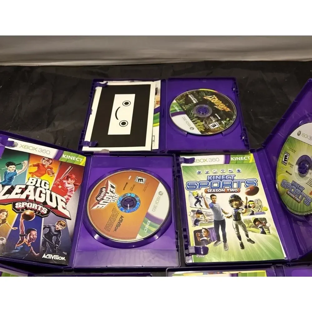 Xbox 360 Kinect 5 Game Lot Big League Sports Sesame Street Adventures Tested Vtg